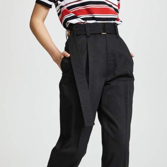 Marc Jacobs Black Cropped high waisted Pants with Belt - Picture 1 of 5